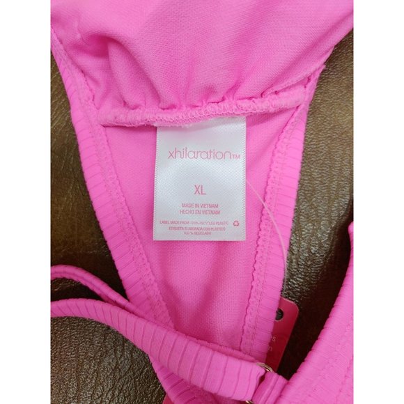 Juniors' Ribbed Knot-Front Bralette Bikini Top - Xhilaration Light Pink XL - Picture 5 of 7